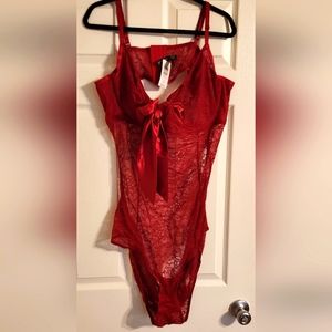 Torrid Red Butt-less (cutout) Playsuit. Size 4